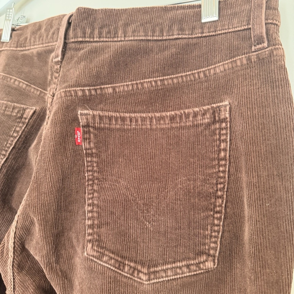 VTG Levi's 505 Straight Leg Jeans Women's Size 14 Corduroy Brown Cotton Pants - Picture 8 of 13